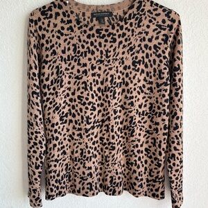 Banana Republic Leopard Animal Merino Wool Sweater